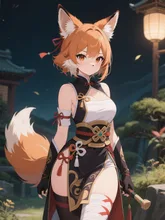 キツネさんがくノ一に変身