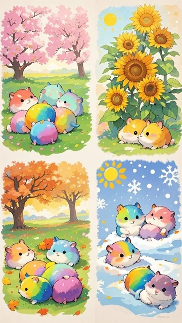 虹色ハムスター 春夏秋冬