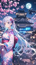 A young woman in a kimono