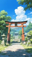 新緑の神社