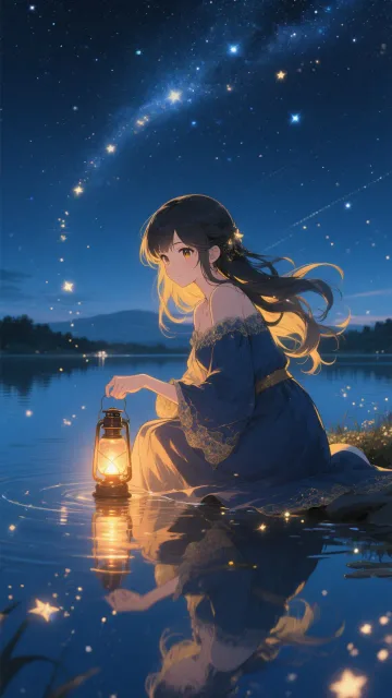 A beautiful woman sitting by… - 夜の輪郭