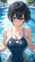 真夏の競泳水着·水しぶきと、まぶしい青春 の投稿作品