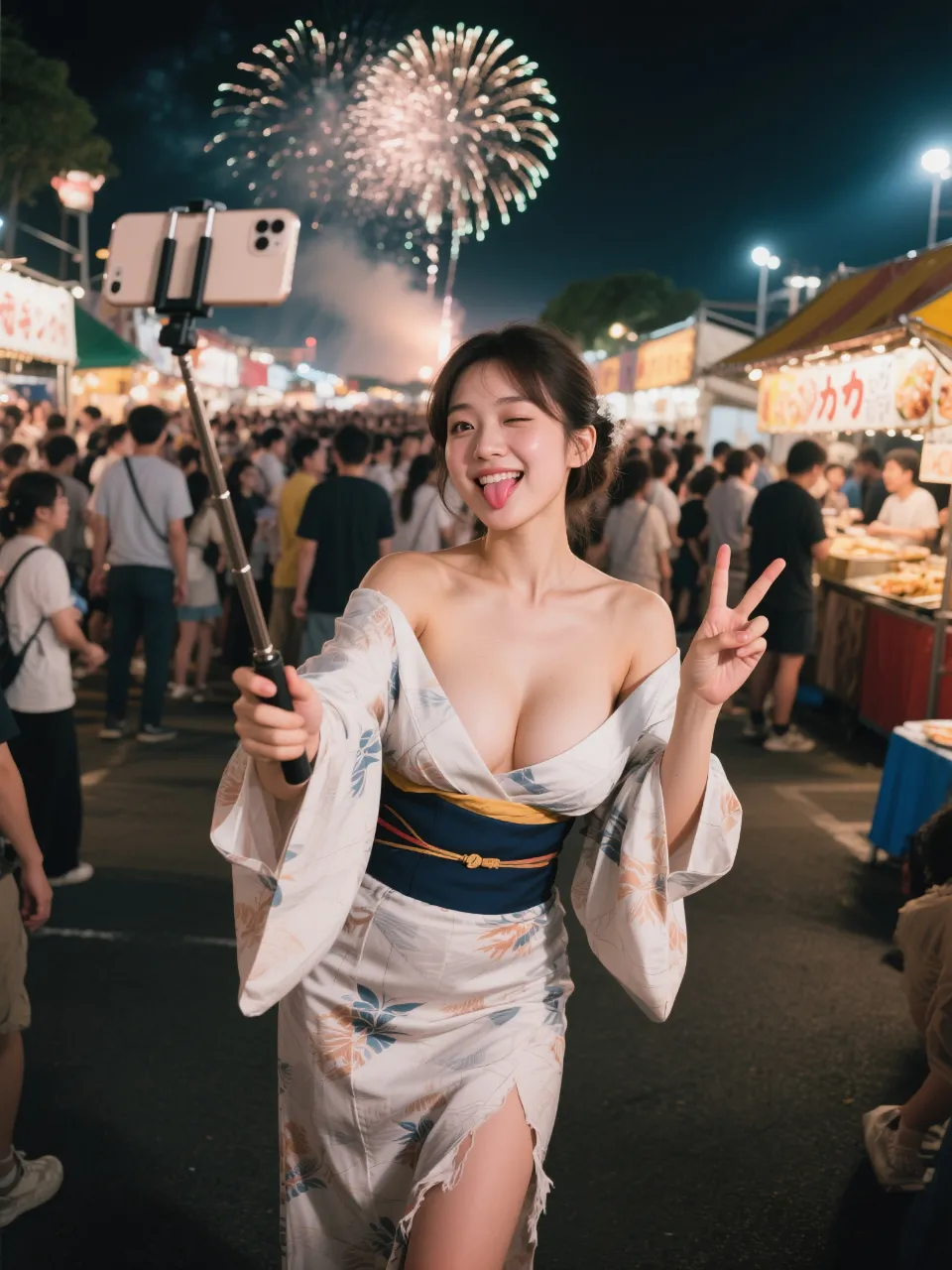 花火大会配信中で〜す♡