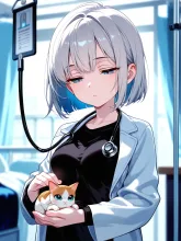 エカテリーナ「キミ……おとなしいね……あ、怯えてる?」 — 子猫イラストのAIイラスト|SUPPART