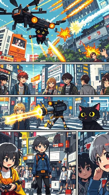 渋谷でドローン!黒い子猫!漫画!