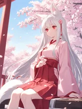 桜の木の下で彼を待つ — ふぇるるさんのAIイラスト