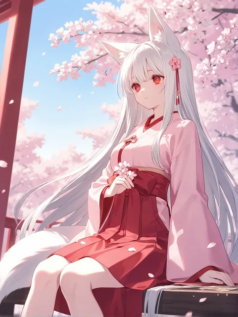 桜の木の下で彼を待つ