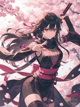くノ一「夜桜」