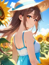 向日葵畑少女