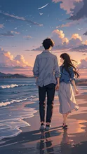 画像生成チャレンジ·海辺の夕暮れ の投稿作品