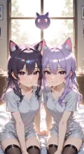 猫耳vs犬耳 — はじめさんのAIイラスト