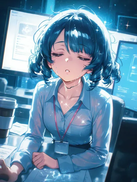 office lady、falling asleep - 残業明けのOL