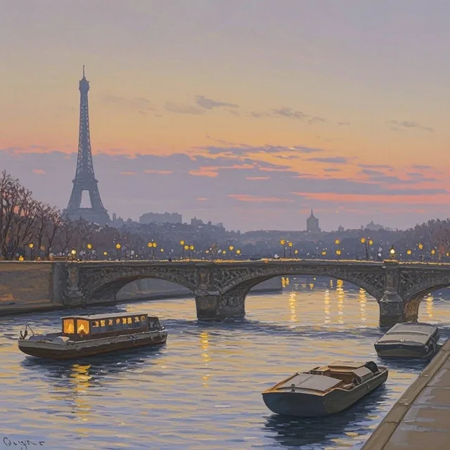 The Seine at dusk