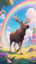 虹の下の🦌
