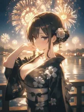 篝火と浴衣美人·夏の夜の篝火 の投稿作品