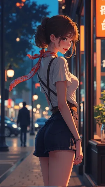 スカーフを結んで