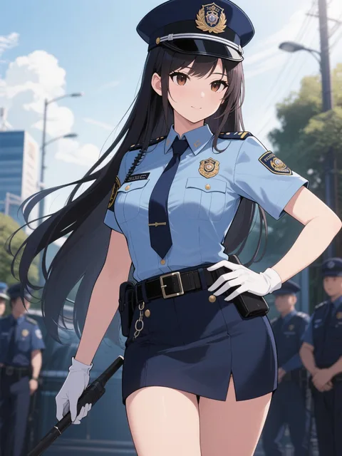 女アイドルが1日警察差長 - 画像生成チャレンジ