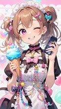ロリカワギャル💕アイスクリームにトッピングしちゃった❤️
