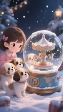 メリーゴーランドのスノードーム😊