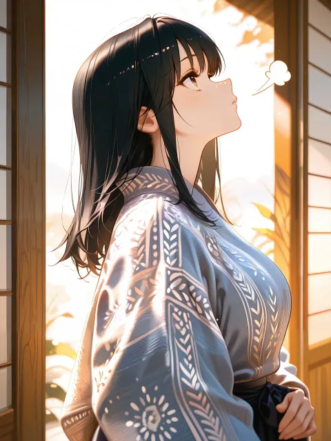 きめ細やかな髪の毛、上目遣い、可愛 い、ポンチョを着ている