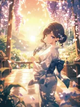 うちわと夏の女性·初夏チャレンジ の投稿作品