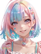 パステルカラーの少女