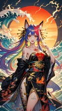 「九尾ノ華—黒金幻想」⭐︎オマージュ作品⭐︎ — 狐娘・狐耳のAIイラスト｜SUPPART