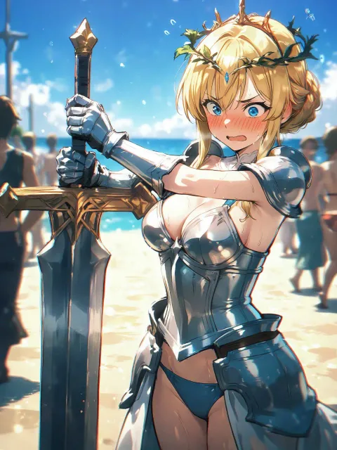 王女から戦士へ、青い空、戦いの前、緊張感のある雰囲気