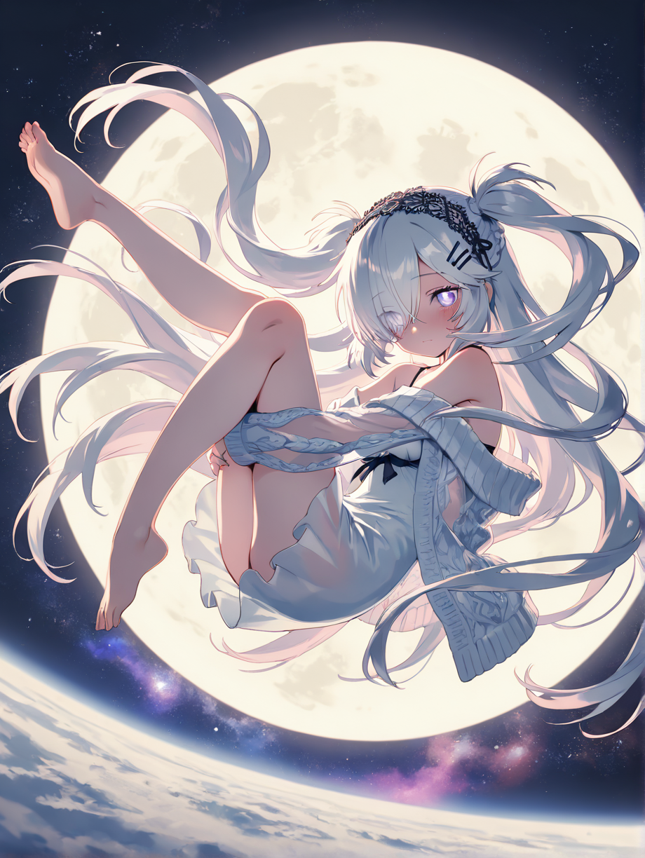 月光に照らされた少女