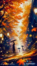 Autumn rain scenery