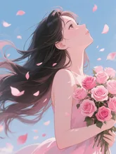 Visible Wind - 桃色の軌跡 - — 薔薇イラストのAIイラスト｜SUPPART