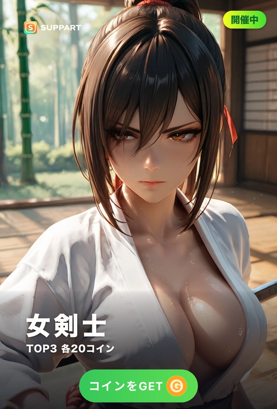 女剣士·凛と刃を構えて