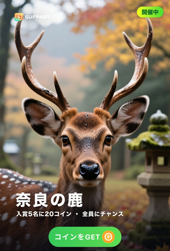 奈良の鹿·紅葉をねだる