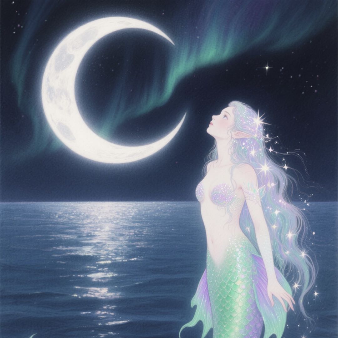 画像生成チャレンジ·夜空と人魚