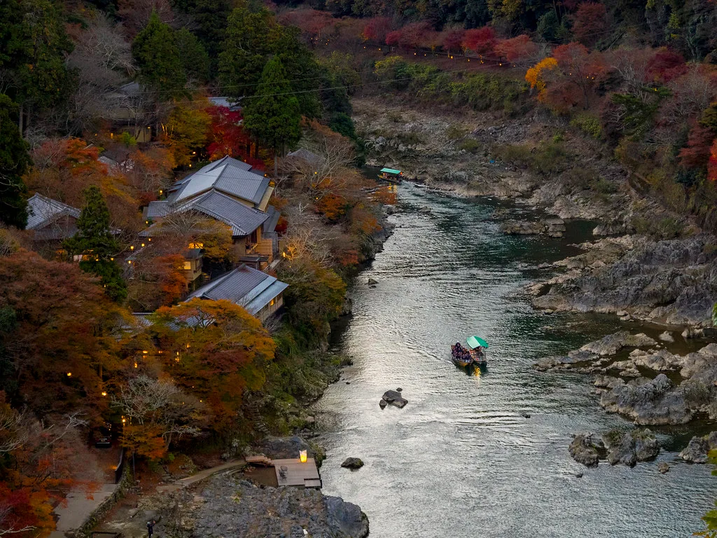 保津峡(保津川下り)の紅葉 2026