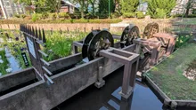 朝倉の三連水車の稼働（山田堰通水式）